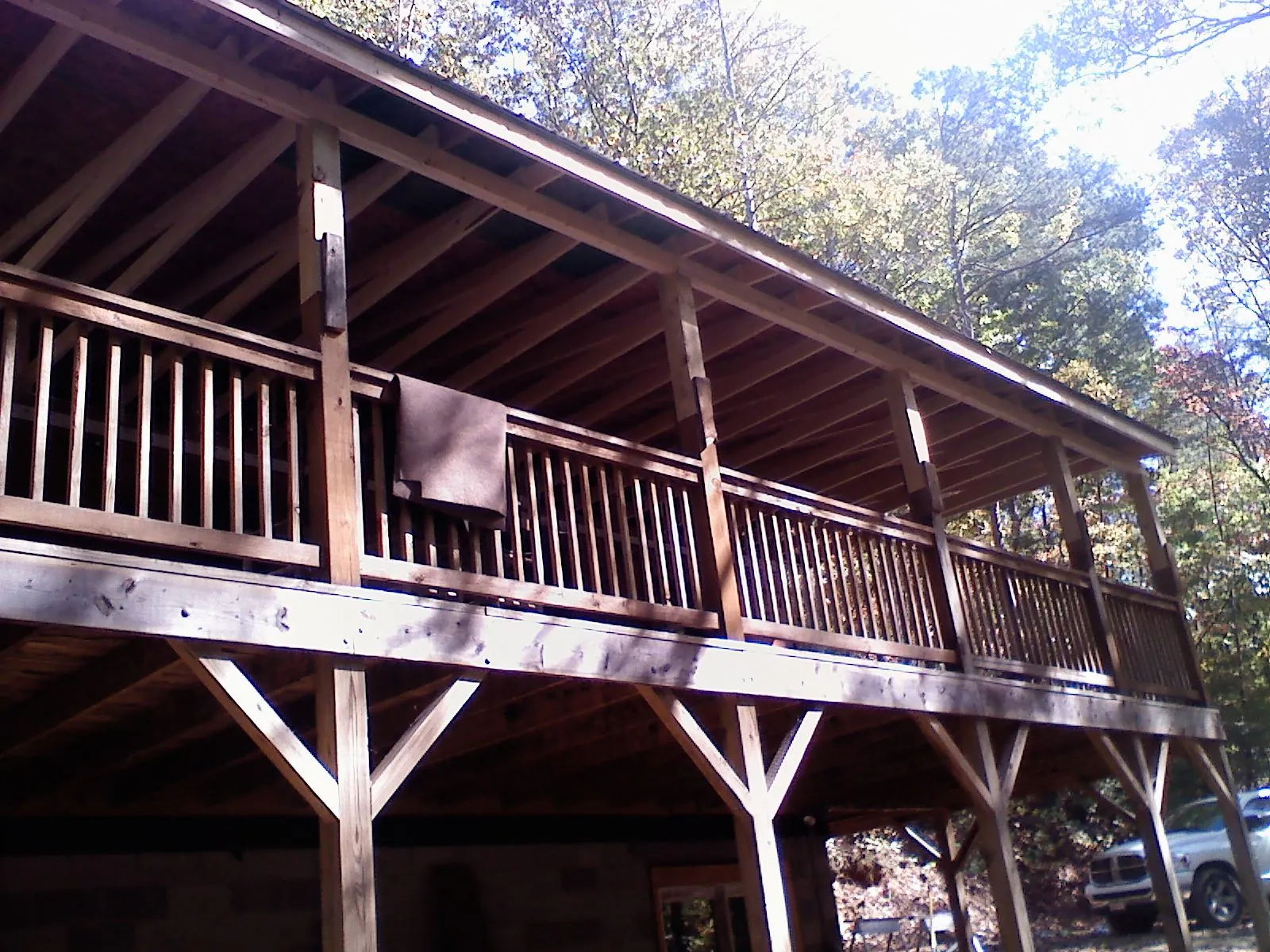 Timber framing under a new elevated porch and deck — Roof Leak Repair in Combined Locks by Roofing Brothers